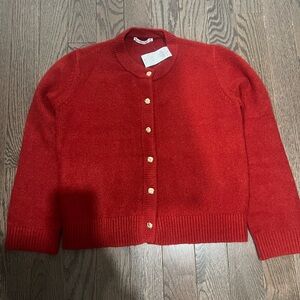 Red cardigan Button-Up Women's Sweater